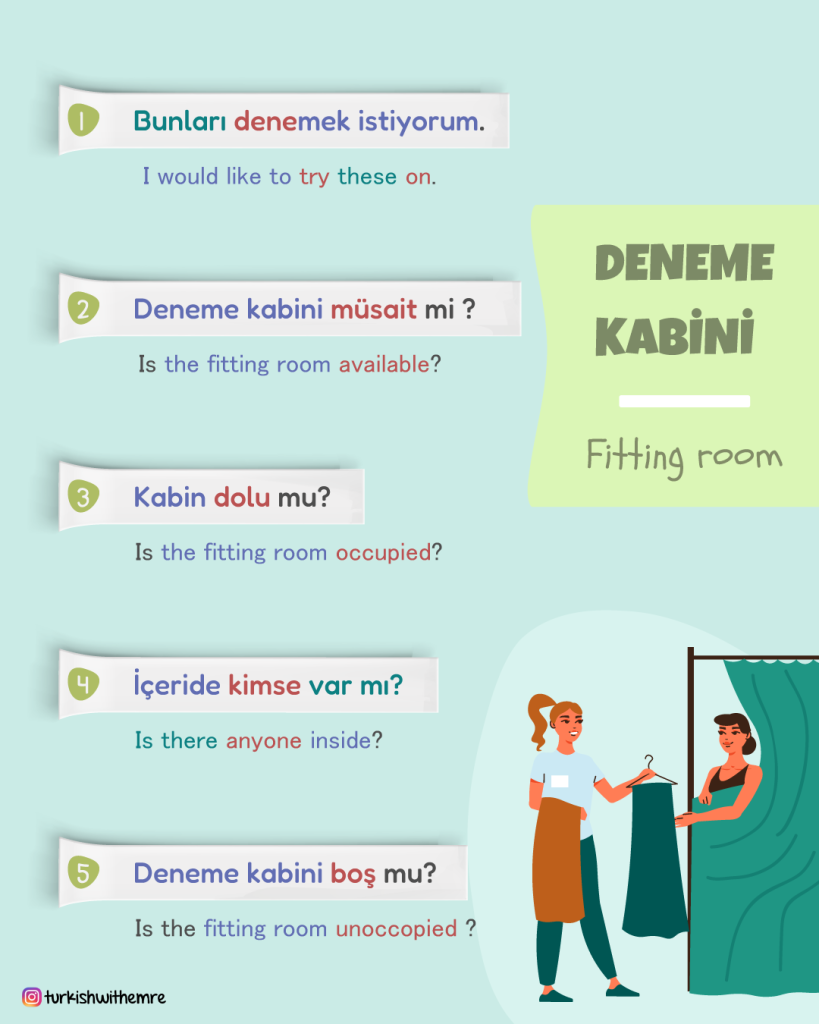 Asking about the fitting room in Turkish