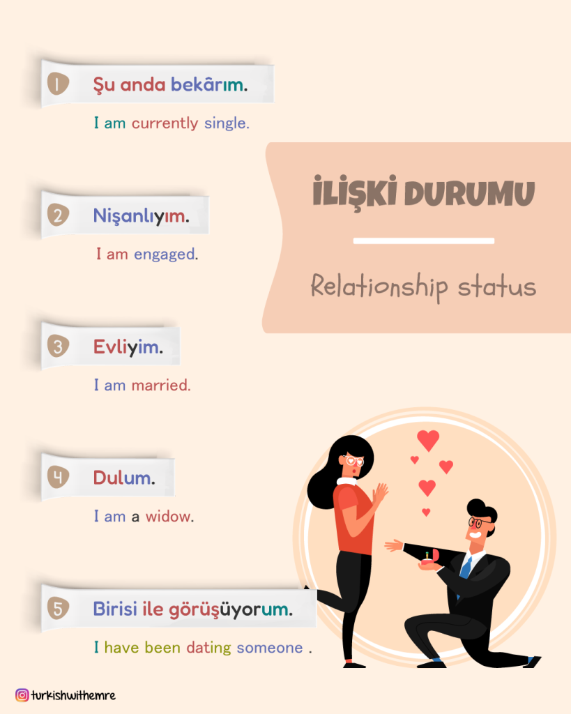 Relationship statuses in Turkish language