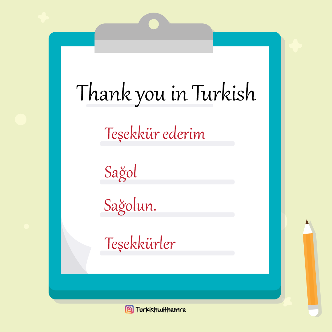 How Do You Say Thank You In Turkish Informal