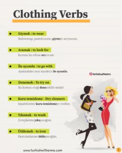 Clothing Vocabulary in Turkish part 1