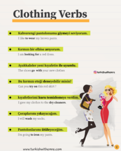Clothing Vocabulary in Turkish part 2