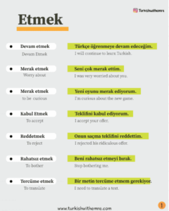 Common Turkish Verbs Etmek 1