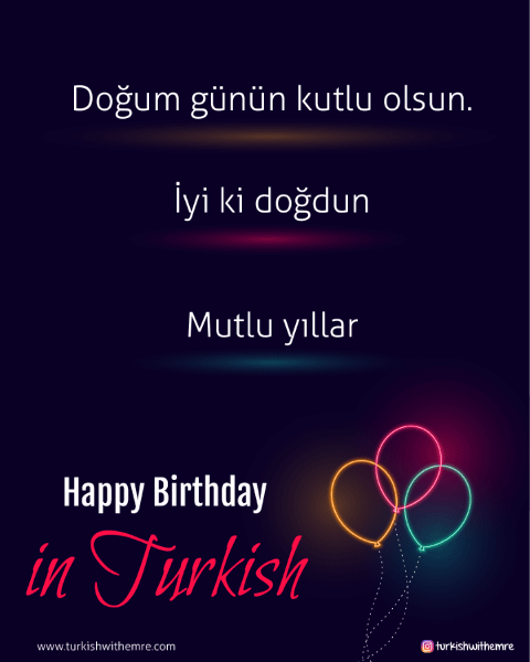 How to say “Happy Birthday” in Turkish