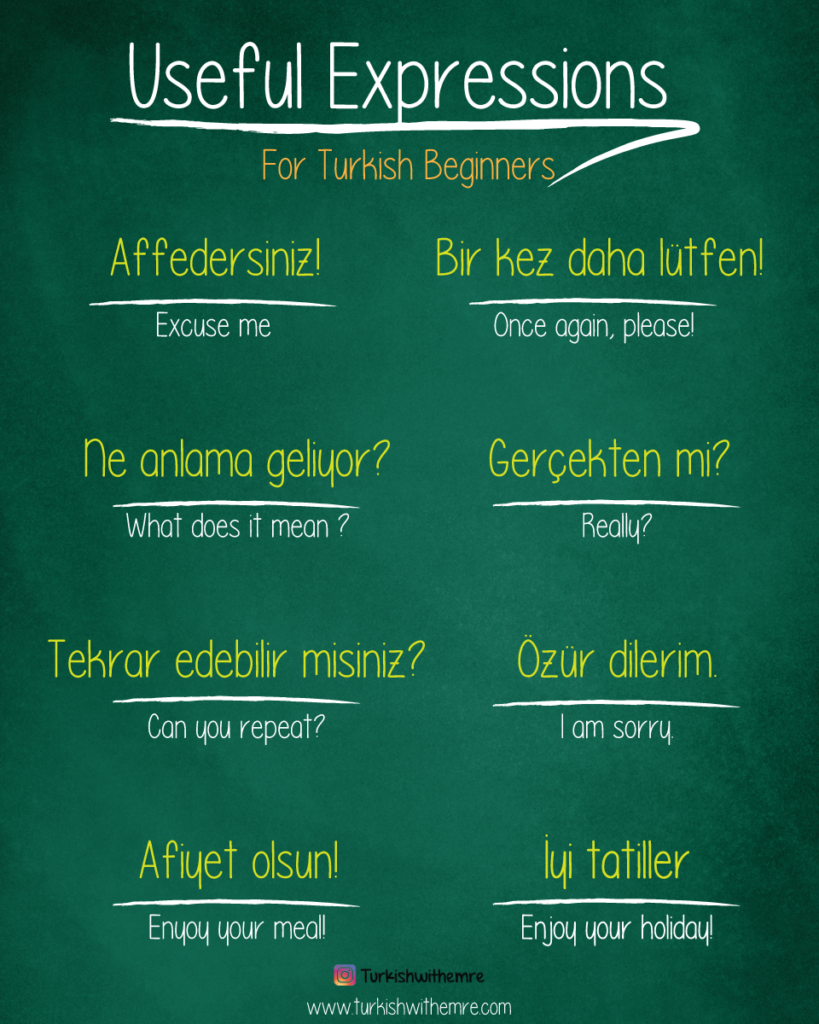 Useful expressions and phrases for Turkish beginners
