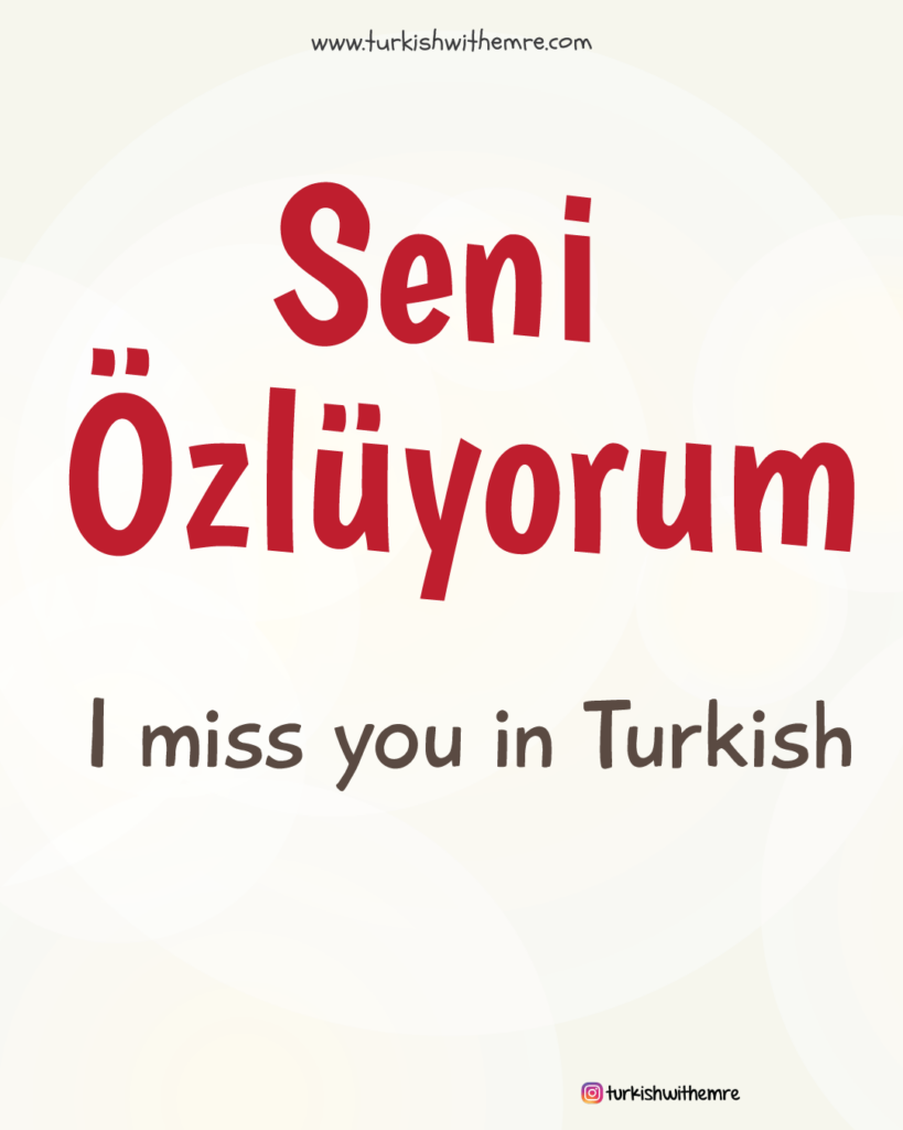 I miss you in Turkish