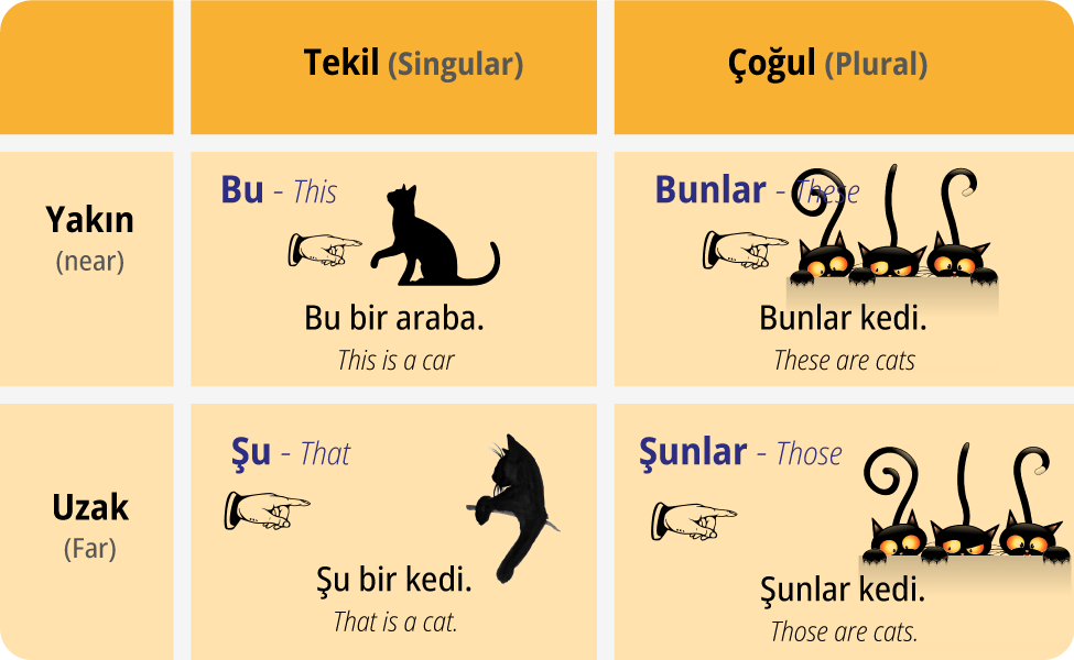 Demonstrative pronouns in Turkish