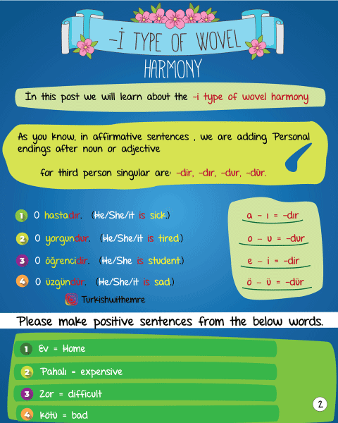 Vowel harmony in Turkish Grammar