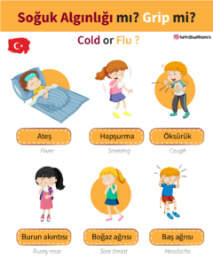 Cold and flu symptoms and signs in Turkish