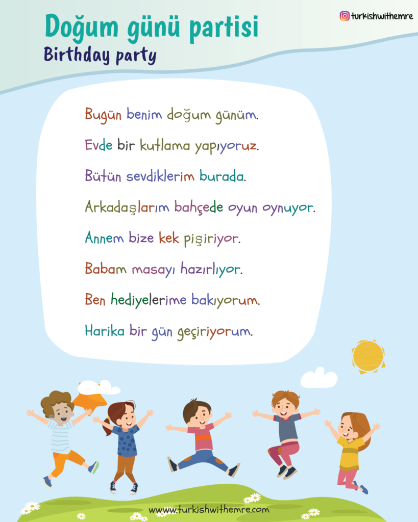 Birthday reading in Turkish