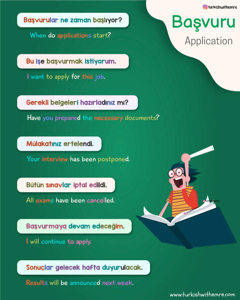 Applying Turkish University Vocabulary