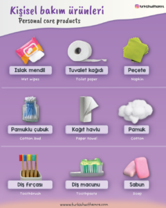 Personal care products vocabulary in Turkish