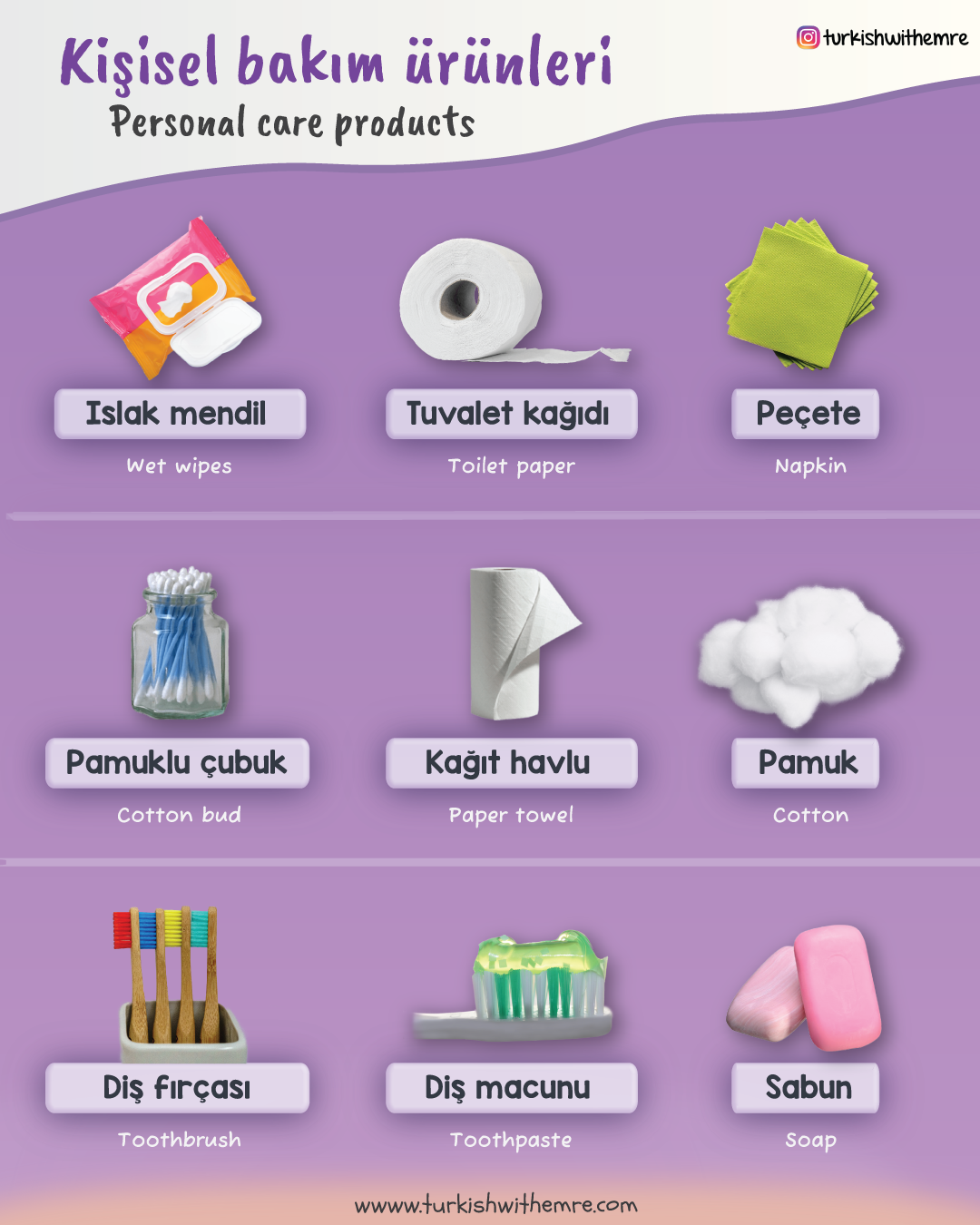 Personal Care Products Vocabulary In Turkish