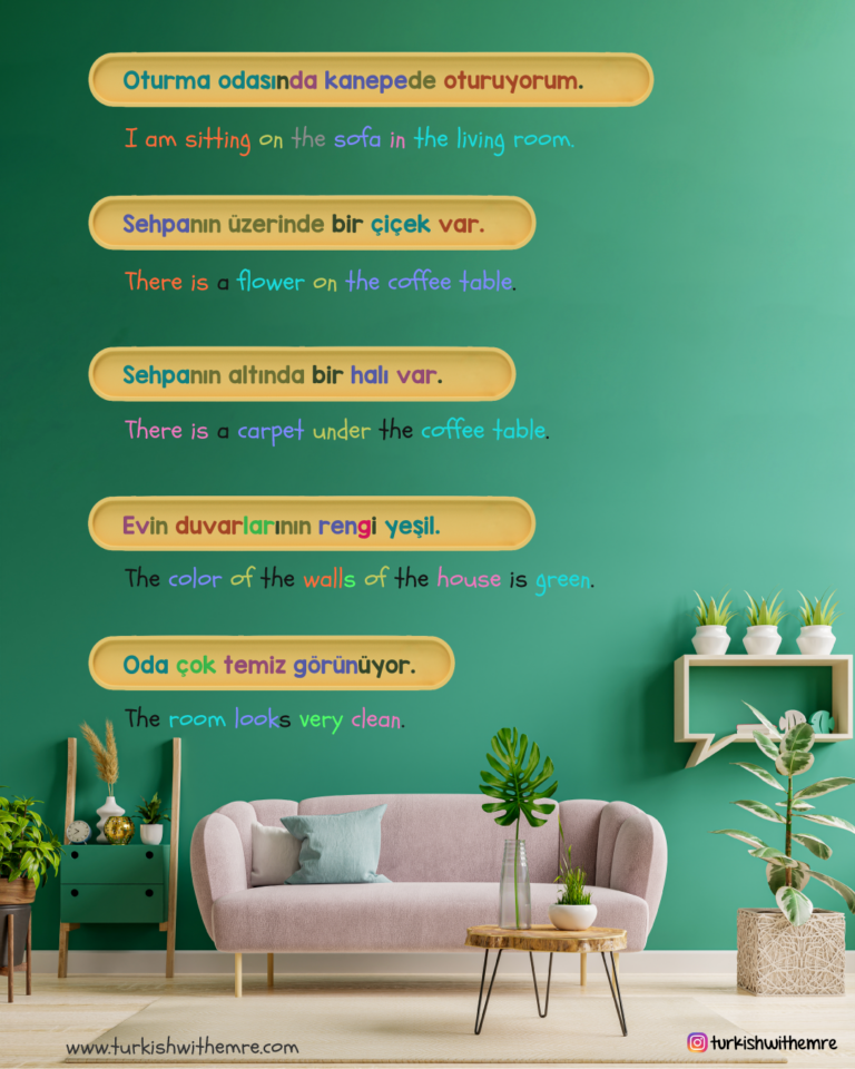 Living Room – Turkish Vocabulary with Pronunciations