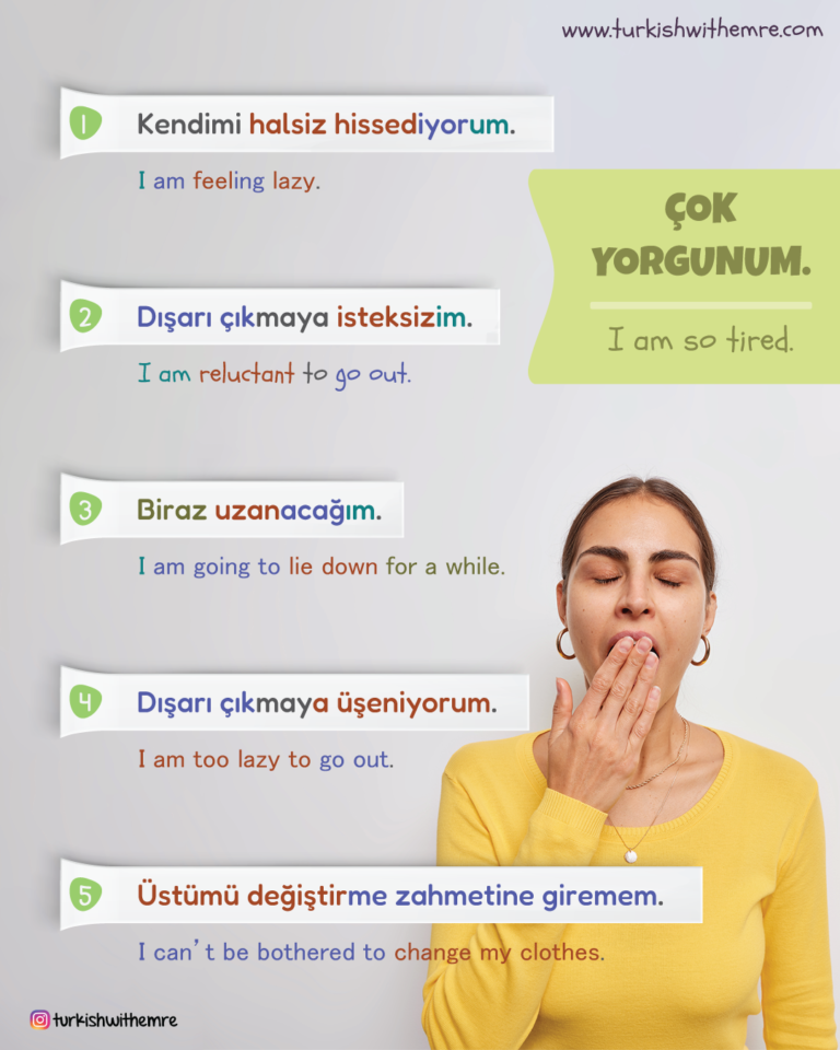 Ways to Say ‘I’m Tired’ in Turkish