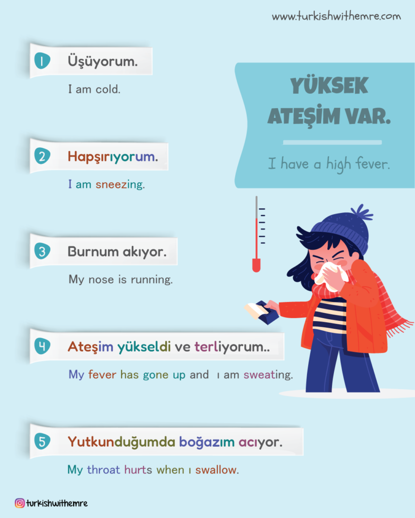 i am feeling cold in Turkish language