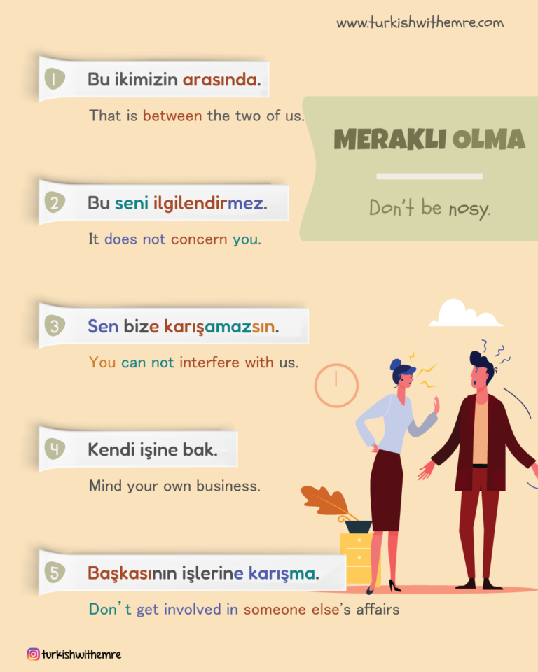 Ways to Say None of Your Business in Turkish
