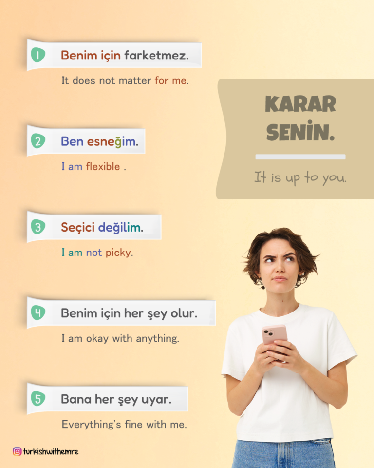 Ways to Say It Doesn’t Matter to me in Turkish