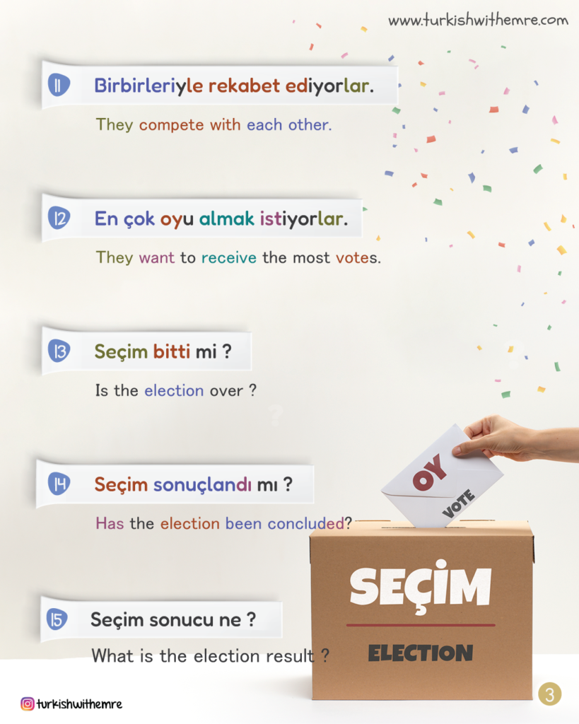 Elections for Turkish language learners