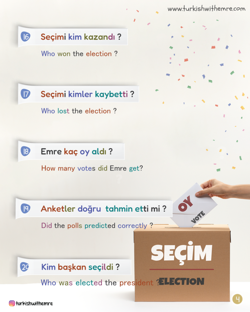 Election Turkish  vocabulary 