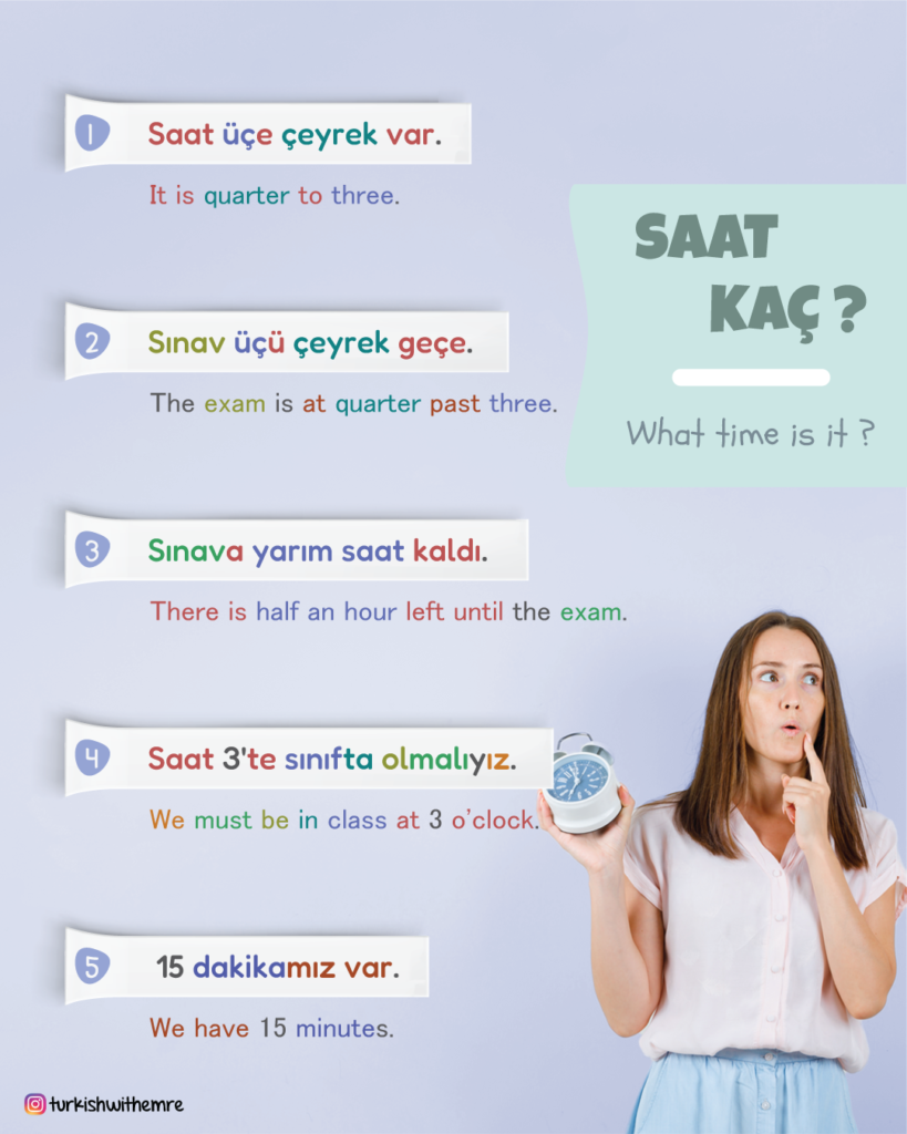 telling the time in Turkish