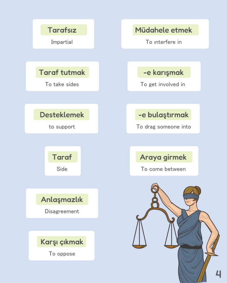 Vocabulary for expressing neutrality and impartiality in Turkish