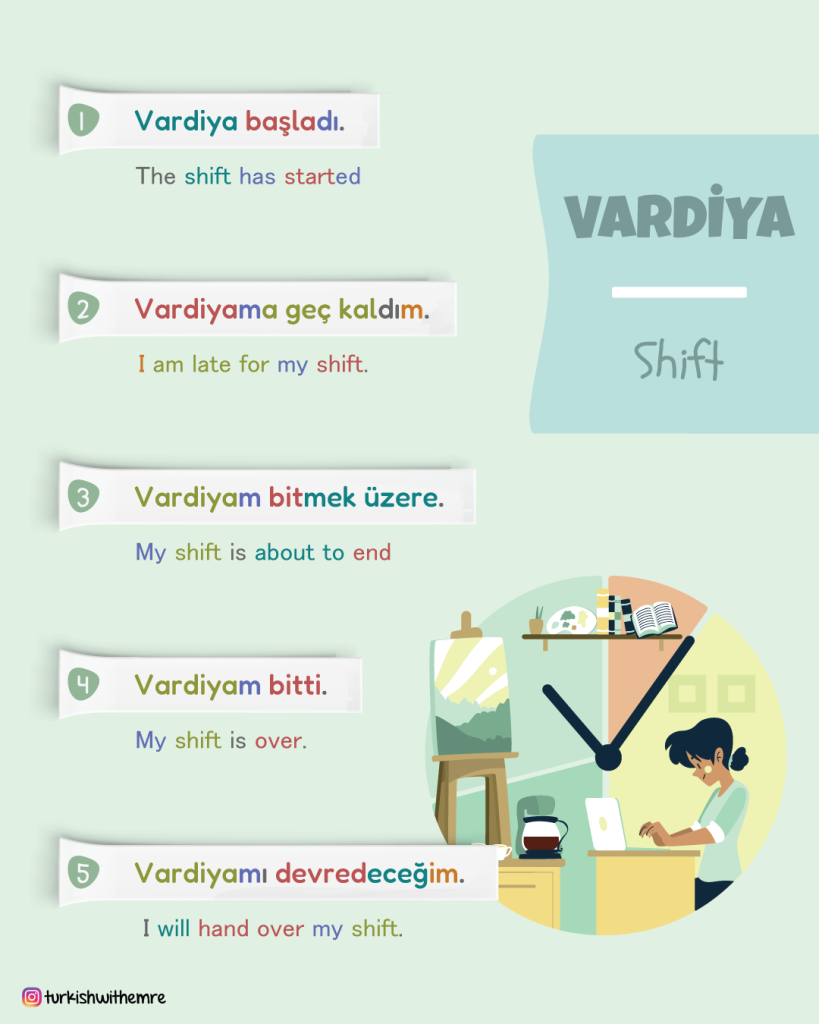 Key Turkish phrases about shifts at work