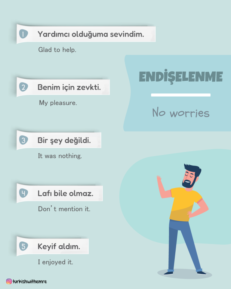 Different ways to say you are welcome in Turkish